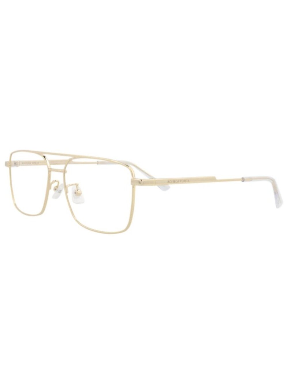 New Bottega Veneta Women's Eyeglasses Square Rectangle Metal Frame Mens Gold